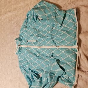 IZOD Womens Jacket Blue White Pickleball Golf Size Medium Active